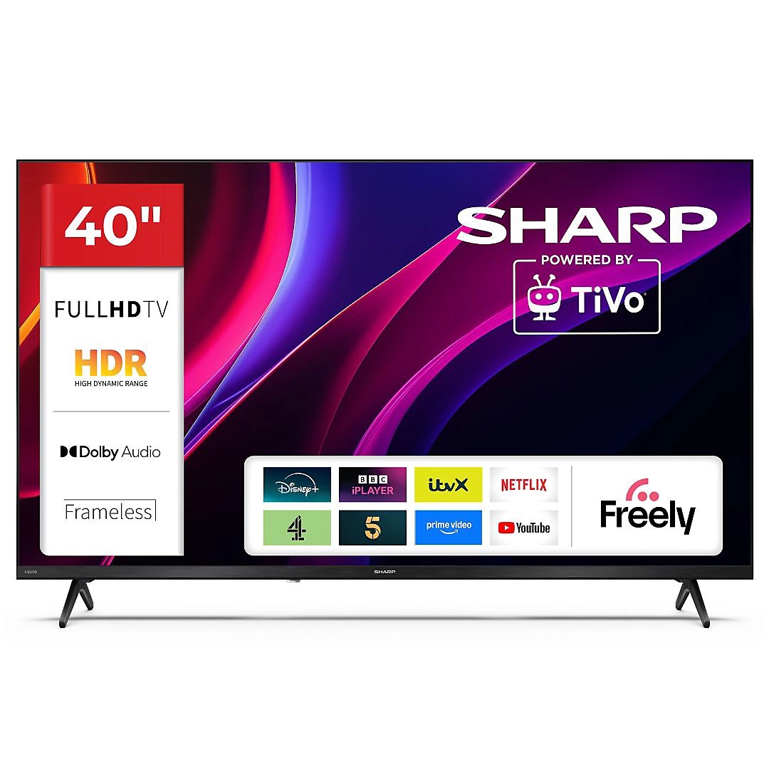 SHARP AQUOS 40HE2245K Frameless Full HD TiVo 40'' Smart LED TV - Black A